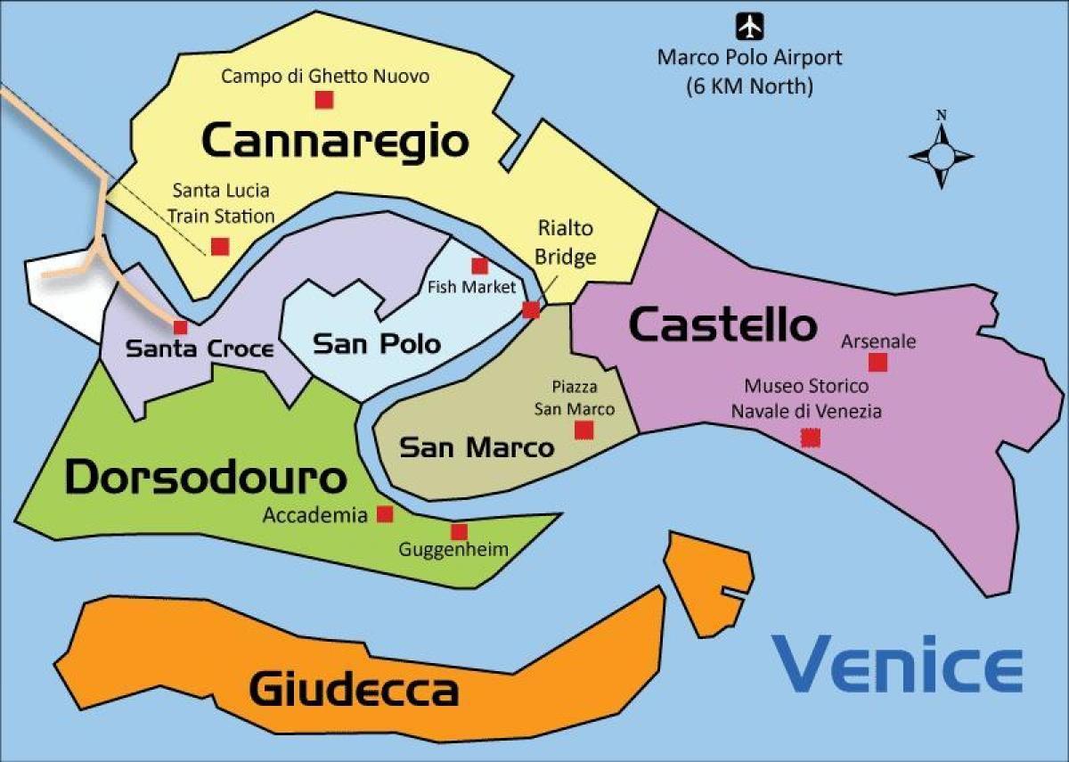 Mappa dei quartieri di Venezia