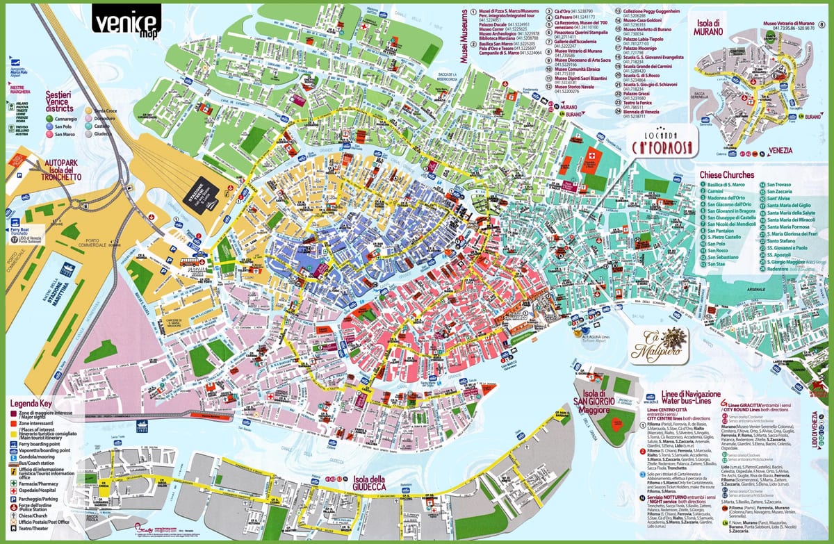 Mappa stradale di Venezia