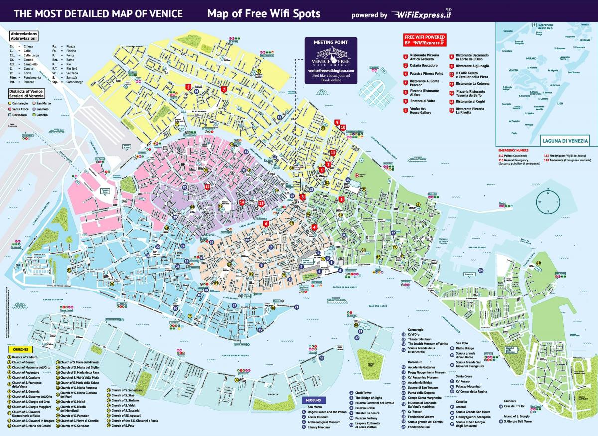 Mappa dei luoghi di Venezia