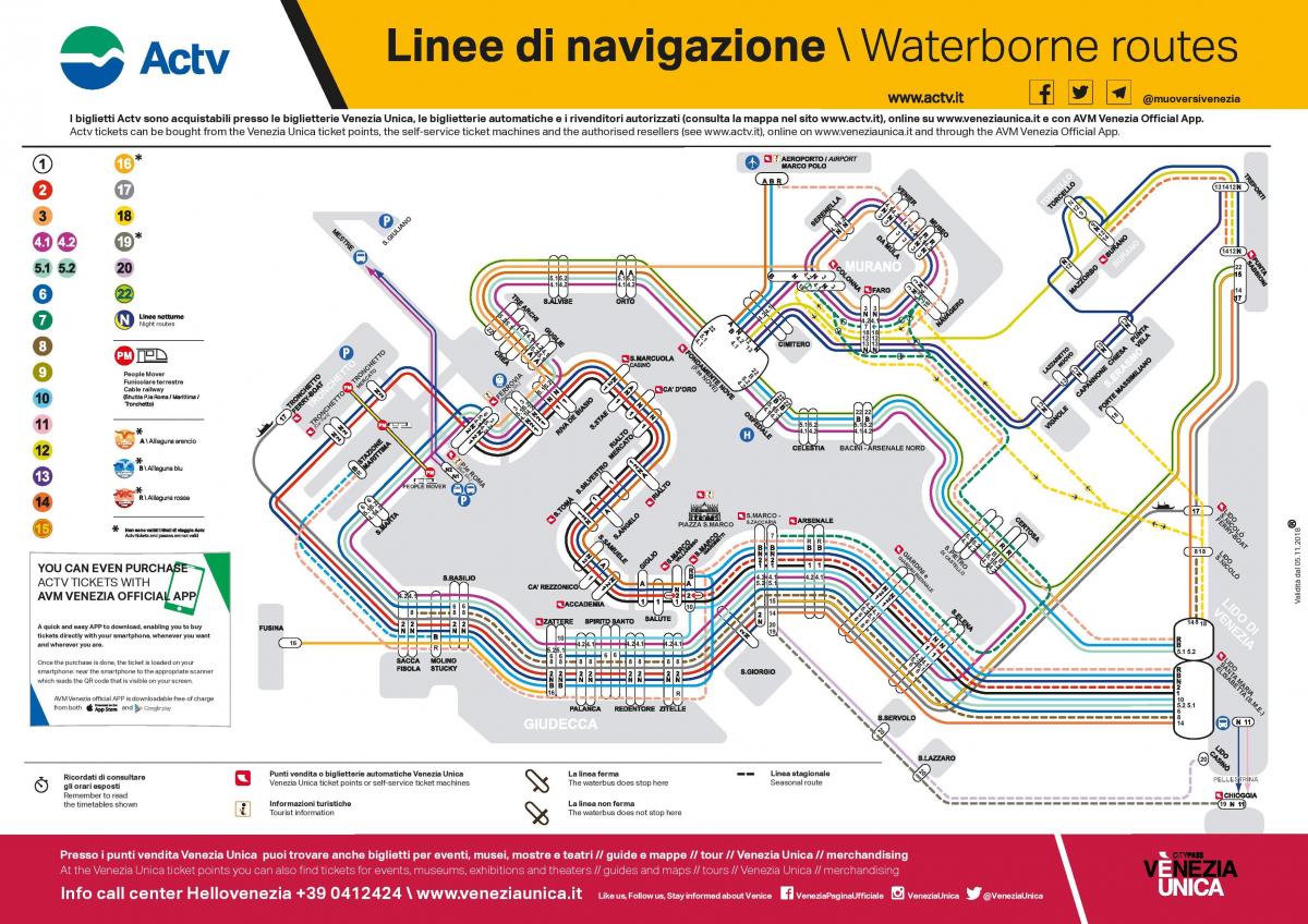 Mappa della stazione degli autobus di Venezia